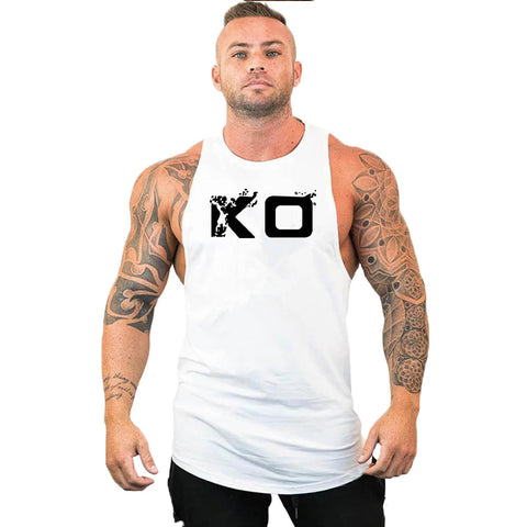 Men's Cotton Sleeveless shirt animal Bodybuilding Workout Tank Tops Muscle Fitness Shirts Male Gym Skull Beast Stringer Vest Zen fit plus