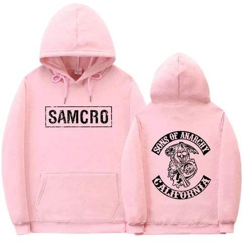 Double Sided Print Hoodie Sweatshirt Tops Sons of Anarchy SAMCRO Men Womnen Fashion Brand Design Pullover Cotton Fleece Hoodies - Zen Fit Plus