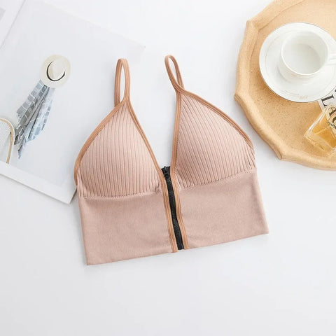Women Crop Tops Sexy Solid Color Camisole Ice Silk Tube Top Seamless Sports Tank Top Wireless Underwear Padded Bra Bralette Vest Zen fit plus
