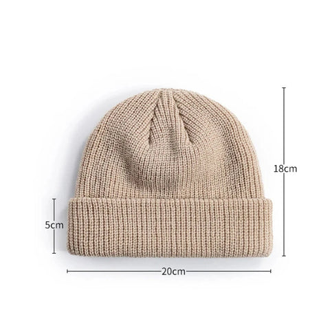 Knitted Hat for Men & Women Caps Wool Fashion Simple Warm Skullies Beanies Solid Autumn Winter Beanie Cap Trendy Style Zen Fit Plus