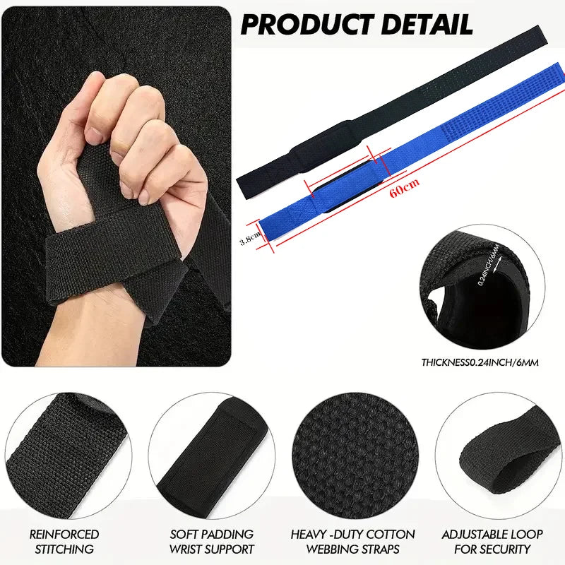 Weightlifting Wrist Straps Strength Training Adjustable Non-slip Gym Fitness Lifting Strap Wrist Support Sports Grip Band Zen Fit Plus