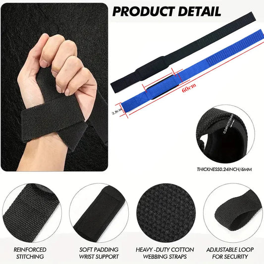 Weightlifting Wrist Straps Strength Training Adjustable Non-slip Gym Fitness Lifting Strap Wrist Support Sports Grip Band Zen Fit Plus