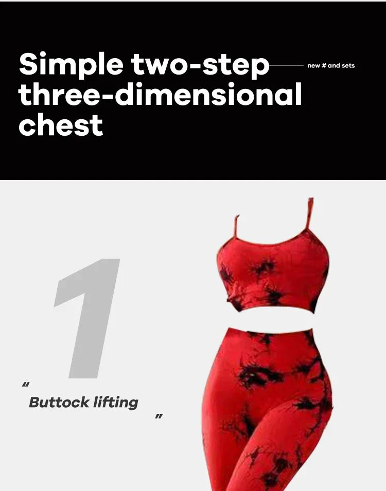 Tie Dye Yoga Women's Tracksuit Fitness Yoga Sets Sportswear Workout Bra+High Waist Leggings Gym Clothing Seamless Sports Suits - Zen Fit Plus