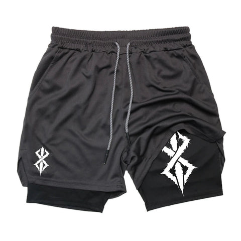 Summer Shorts for Men 2 in 1 Athletic Gym Workout Running Performance Shorts Print with Phone Pocket Quick Dry Breathable Zen fit plus