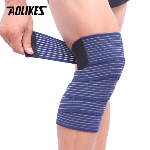 AOLIKES 1PC 40-180cm Compression Bandage Protector Knee Support Brace Sports Elastic Elbow Straps Leg Bands Bandage Workout Wrap Zen fit plus
