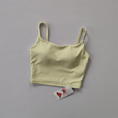 Small Sling Vest Integrated Fixed Gathering Sports Underwear Women's Bra Beauty Back Training Fitness Bra Summer Clothing Suit - Zen Fit Plus