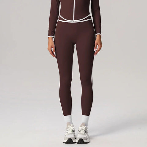 Women Fitness Casual Training Contrast Color Butt Liftting Outdoor Running Sport Yoga Leggings - Zen Fit Plus