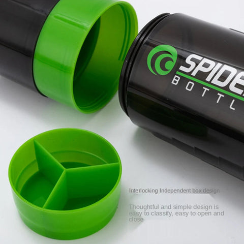 3 Layers Shaker Protein Bottle Powder Shake Cup Large Capacity Water Bottle Plastic Mixing Cup Body-Building Exercise Bottle Zen fit plus