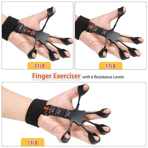 5-60Kg Adjustable Grip Strength Trainer with Finger Exerciser Hand Grip Strengthener for Muscle Building and Injury Recover - Zen Fit Plus