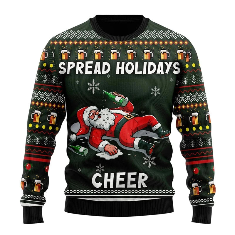 Fashion Beer Ugly Christmas Sweater For Women Clothes Hip Hop Bar Party Men Sweatshirts Casual Male Pullovers Beers Tracksuit Zen Fit Plus