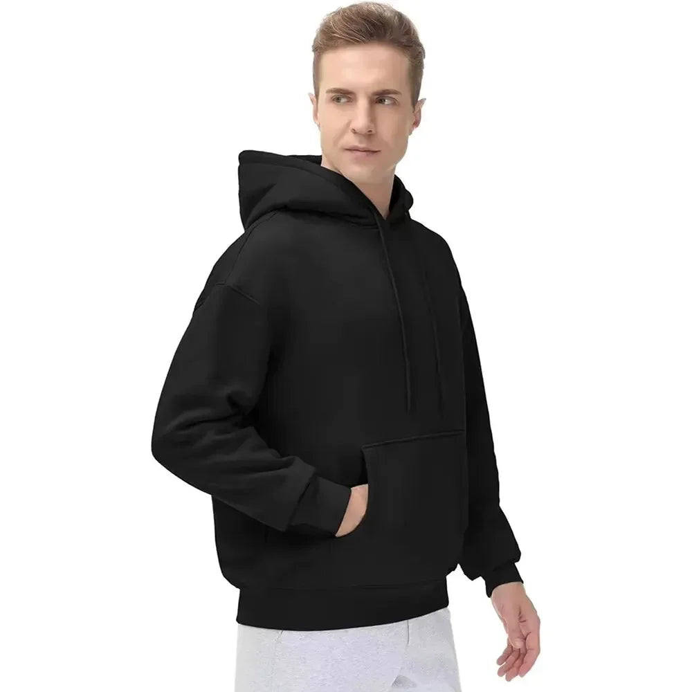 Spring/Fall Men's and women's plain black/grey hooded sweatshirts Street wear Running sweatshirts Casual loose hoodie pullovers Zen fit plus