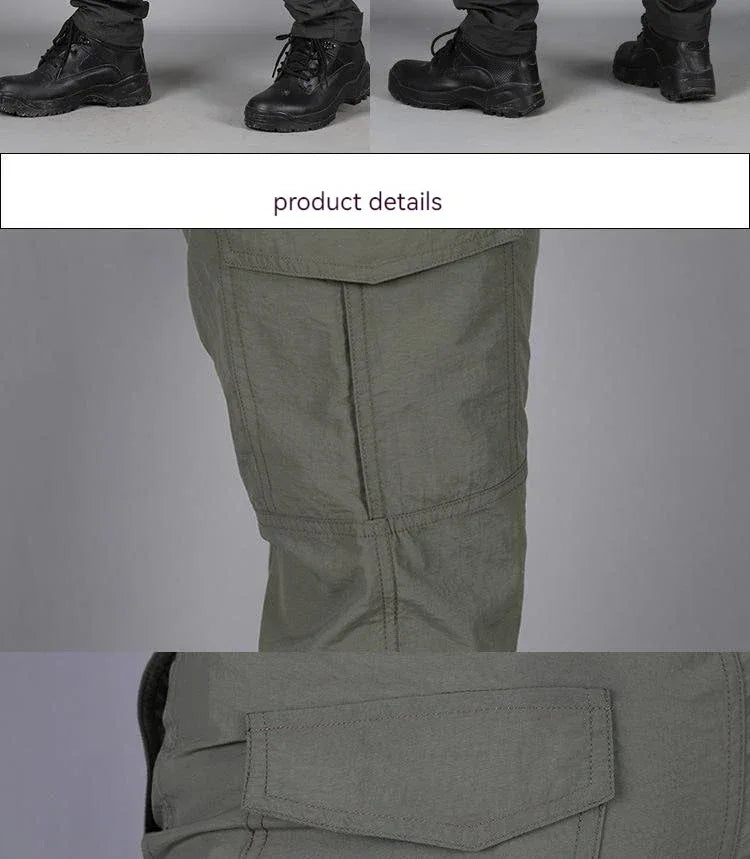 Men City Pants Cargo Trousers Multi-pocket Waterproof Wear-resistant Casual Training Overalls Fat Cargo Quick Dry Pants - Zen Fit Plus