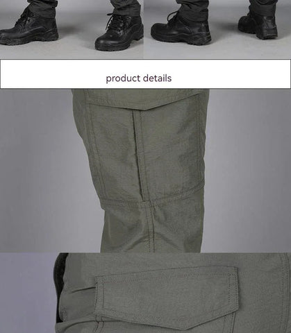 Men City Pants Cargo Trousers Multi-pocket Waterproof Wear-resistant Casual Training Overalls Fat Cargo Quick Dry Pants - Zen Fit Plus