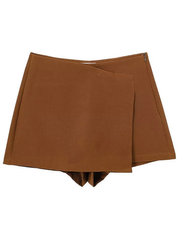 Willshela Women Fashion Solid Asymmetrical Side Zipper Skirts Shorts Vintage High Waist Female Chic Lady Shorts Zen fit plus