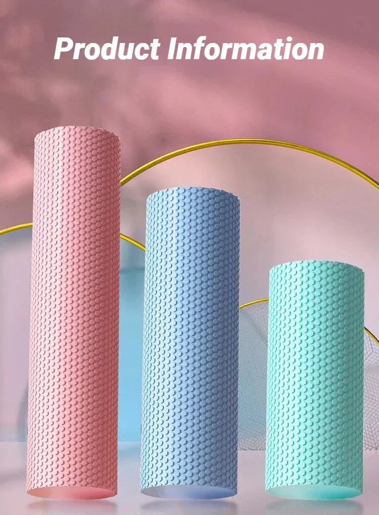 Hexagonal Yoga Roller: Round EVA Foam Cylinder for Pilates & Enhanced Home Workouts (Diameter 9.5cm, Length 29.7cm) - Zen Fit Plus