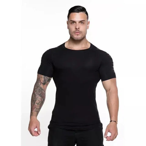 2024 Men Running Sports T-shirt Training Quick Dry Tight Short Sleeves Shirt Bodybuilding compress Fitness Tee Tops men Clothing - Zen Fit Plus