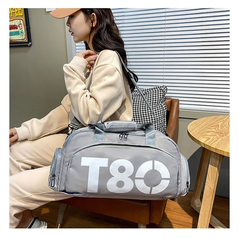 Gym Sports Backpack for Women T80 Hand Bag Fitness Travel Tote Outdoor Female Yoga Shoe Shoulder Duffle Luggage Portable Bag Man Zen fit plus