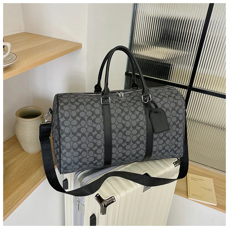 PU Leather Gym Bag Travel Totes Duffle Women Sports Fitness Business Casual Luggage Handbag Outdoor Shoulder Weekend Bag for Man Zen fit plus