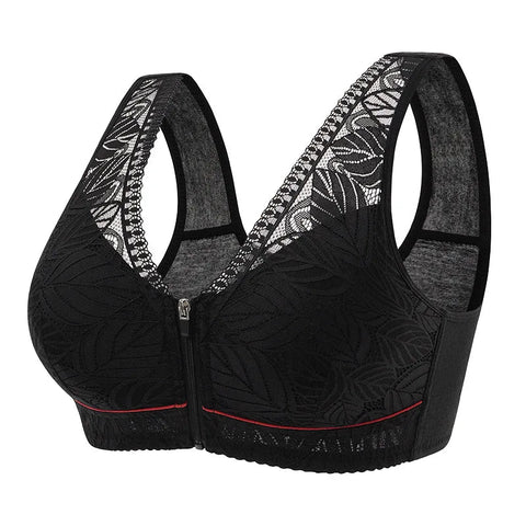 S-6XL Sports yoga bra cotton cups front zipper underwear breathable women no steel ring tank top lace large size bra Zen Fit Plus