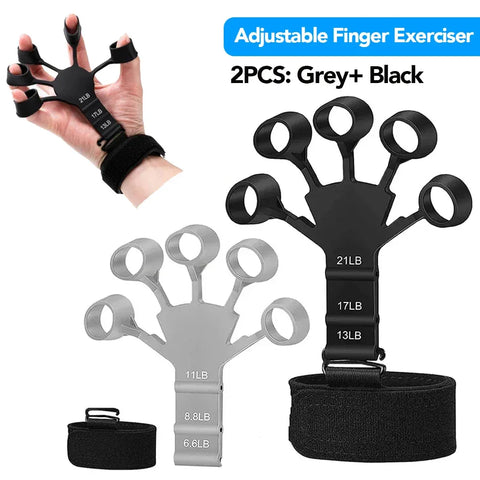 5-60Kg Adjustable Grip Strength Trainer with Finger Exerciser Hand Grip Strengthener for Muscle Building and Injury Recover - Zen Fit Plus
