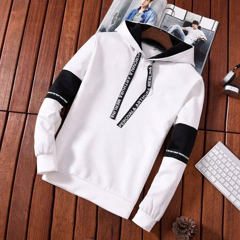 Men's Hoodies Long Sleeve Casual Printing With Letter Sweatshirts New Spring Hip Hop Pullover Sports Top Male Hooded Sweatshirts Zen fit plus