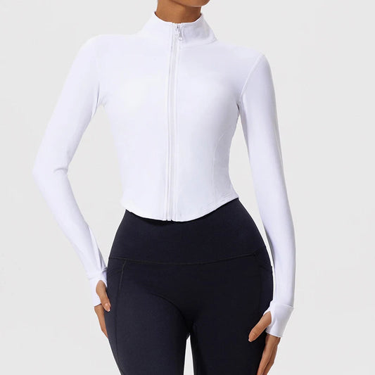 Hearuisavy Ultra-Soft Fabrics Casual Tight Sports Jackets Women Zipper Yoga Clothes Female Quick-Dry Long Sleeve Sportswear Zen fit plus