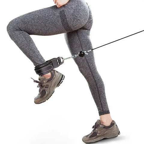 Adjustable Gym Shackles Cowhide Ankle Straps Fitness Cable Machines Workout Ankle Weights Training Straps Work on Hips and Legs Zen fit plus