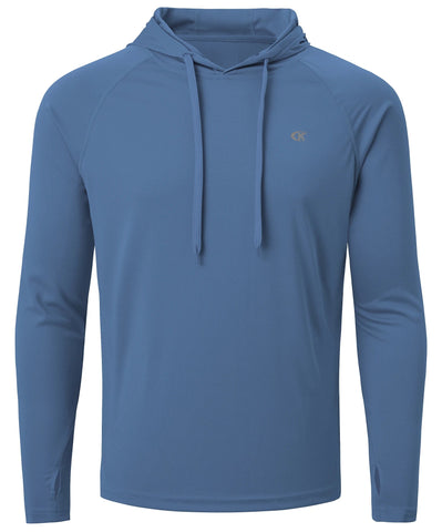 Summer Men's Long Sleeve UPF 50+ Hoodie Shirts, Rash Guard Quick Dry Lightweight T-shirt for Outdoor Jogger Sport Pullover Zen fit plus