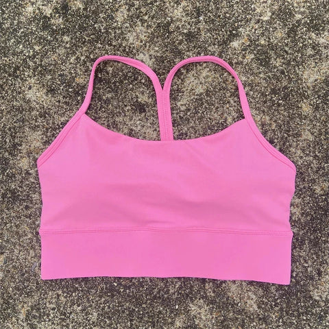 Solid Color Y Shape Line Women Fitness Sport Bra Top Soft Tight Comprehensive Training Jogging Gym Yoga Underwear With Chest Pad Zen Fit Plus