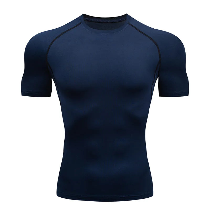 Men's Running Compression Shirts Short Sleeve Sport Gym Tees Fitness Quick Dry Sweatshirt Jogging Tracksuit Athletic Shirt Tops Zen fit plus