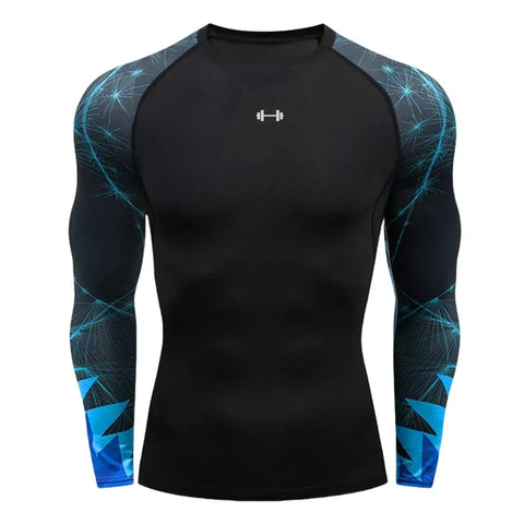 Gym Compression Dry Fit Men's Long Sleeves Fitness T-shirt Spring And Autumn Outdoor Sports Running Tees Sportswear Tops T-shirt - Zen Fit Plus