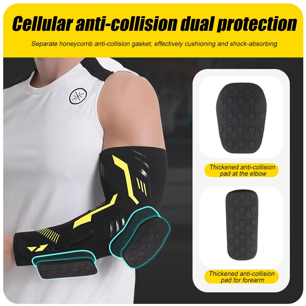 1 Pcs Sports Padded Arm Sleeves Protective Compression Elbow Pad Basketball Football Volleyball Soccer Gym Sport Arm Guards Home Zen fit plus