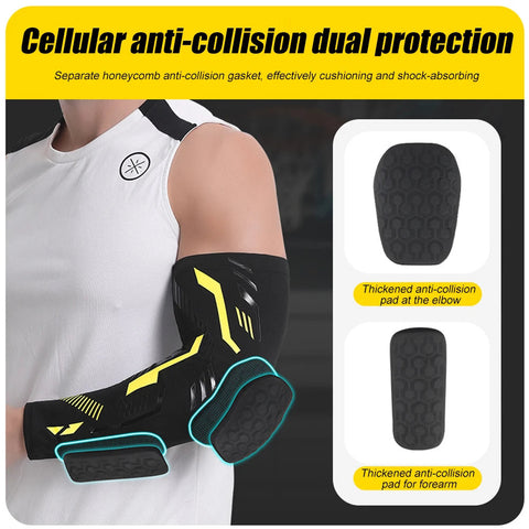 1 Pcs Sports Padded Arm Sleeves Protective Compression Elbow Pad Basketball Football Volleyball Soccer Gym Sport Arm Guards Home Zen fit plus