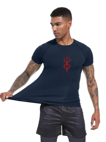 Men's Print Compression Shirts Summer Short Sleeve Rash Guard Gym Workout T-shirt Athletic Quick Dry Baselayer Undershirts Tops - Zen Fit Plus