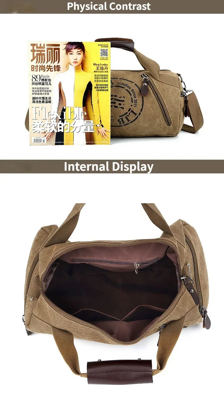 Male Canvas Sport Bag Durable Multifunction Handbag Men Training Gym Bags Women Fitness Shoulder Bag Outdoor Sporting Backpack - Zen Fit Plus