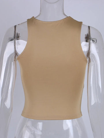 Cut Out Sexy Crop Off Shoulder Solid Skinny Sport Short Tops Women Tank Irregular Summer Tube Tops Zen fit plus