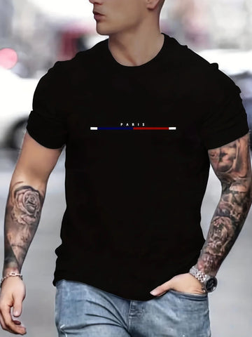 Paris Print Hoodies Tshirt  For Men Casual Autumn Winter Zen fit plus