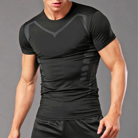 Men's Running Compression Shirts Short Sleeve Sport Gym Tees Fitness Quick Dry Sweatshirt Jogging Tracksuit Athletic Shirt Tops Zen fit plus