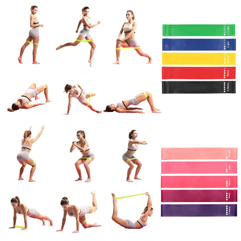 BraceTop 5Pcs/Set Resistance Loop Exercise Bands, Fitness Elastic Band Resistance Band Gym Yoga Pull Tpe Hip Training Supplies Zen fit plus