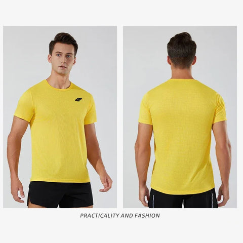 Men's Summer Exercise Trainning T-shirt High Quality Breathable Quick Dry Short Sleeved Top Marathon Gym Fitness Basketball Tees - Zen Fit Plus