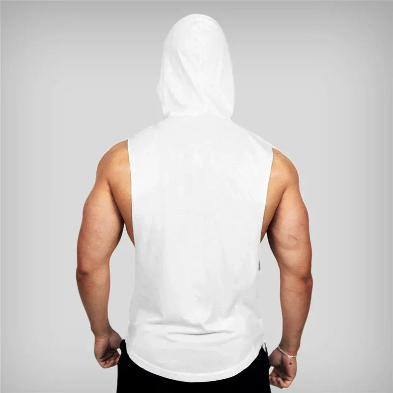 Bodybuilding Stringer Hoodies Gym Sleeveless Hooded Fitness Tank Tops Mens Running Sport Clothing Cotton Breathable Cool Shirt - Zen Fit Plus