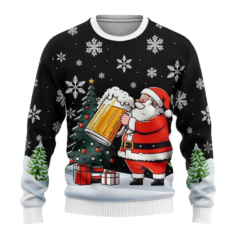 Fashion Beer Ugly Christmas Sweater For Women Clothes Hip Hop Bar Party Men Sweatshirts Casual Male Pullovers Beers Tracksuit Zen Fit Plus