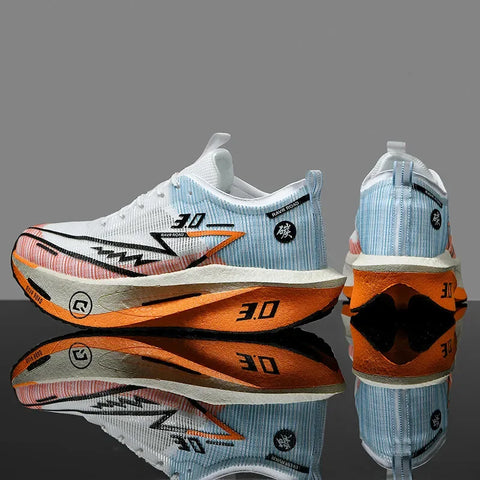 Men's Carbon Board Sneakers Anti-slip Cushioned Comfortable Racing Training Running Shoes Mesh Tennis Shoes Casual for Women - Zen Fit Plus