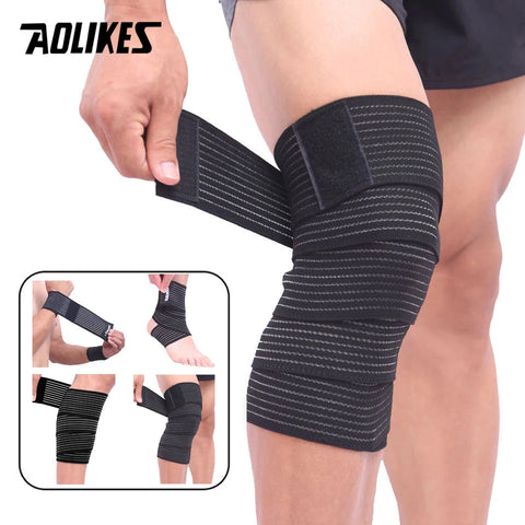 AOLIKES 1PC 40-180cm Compression Bandage Protector Knee Support Brace Sports Elastic Elbow Straps Leg Bands Bandage Workout Wrap Zen fit plus