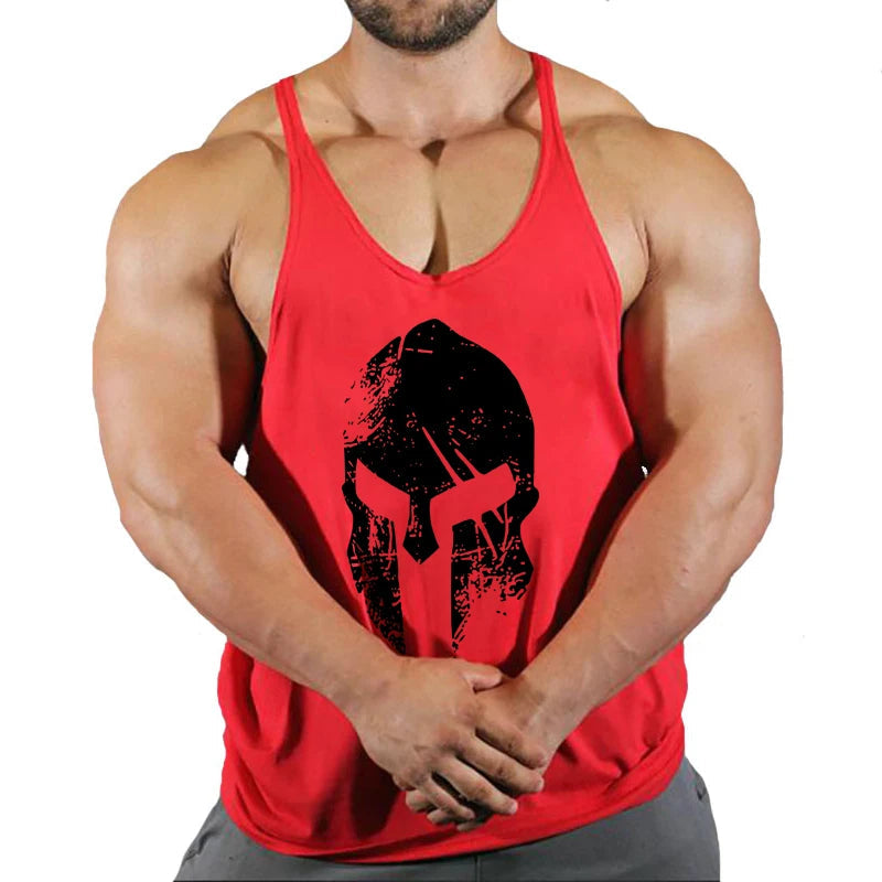 Men's solid color fitness trend print pattern loose thin belt vest breathable and comfortable sleeveless basketball vest Zen fit plus