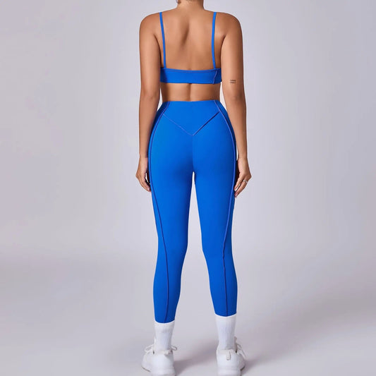 2025 Women Nude Straps Yoga Sets Squat Proof Sports Bra Workout High Waist Leggings Fitness Pant Female Active Wear Suits Zen fit plus