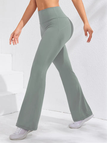 Flare Leggings Yoga Women High Waist Wide Leg Yoga Pants Gym Sports Slim Flared Tight Pants Control Tummy Dance Trousers Zen fit plus