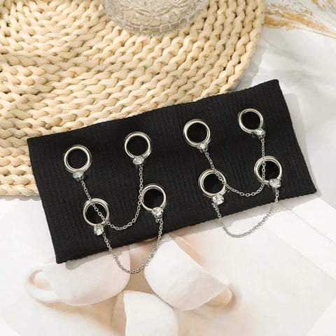 AWAYTR Punk Girl Fabric Hollow Elastic Headbands Metal Rock Personalized Hollow Eyelets Hair Band Casual Sports Grommet Headband Zen Fit Plus