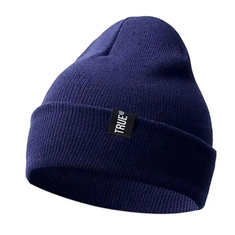 Letter True 10 Colors Casual Beanies for Men Women Fashion Knitted Winter Hat Solid Hip-hop Skullies Hat Bonnet Unisex Cap Zen Fit Plus