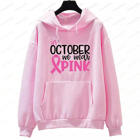 In October We Wear Pink Sweatshirt I'm A Survivor Clothing Team Cancer Motivational Long Sleeve Cancer Awareness Women Shirt Zen Fit Plus